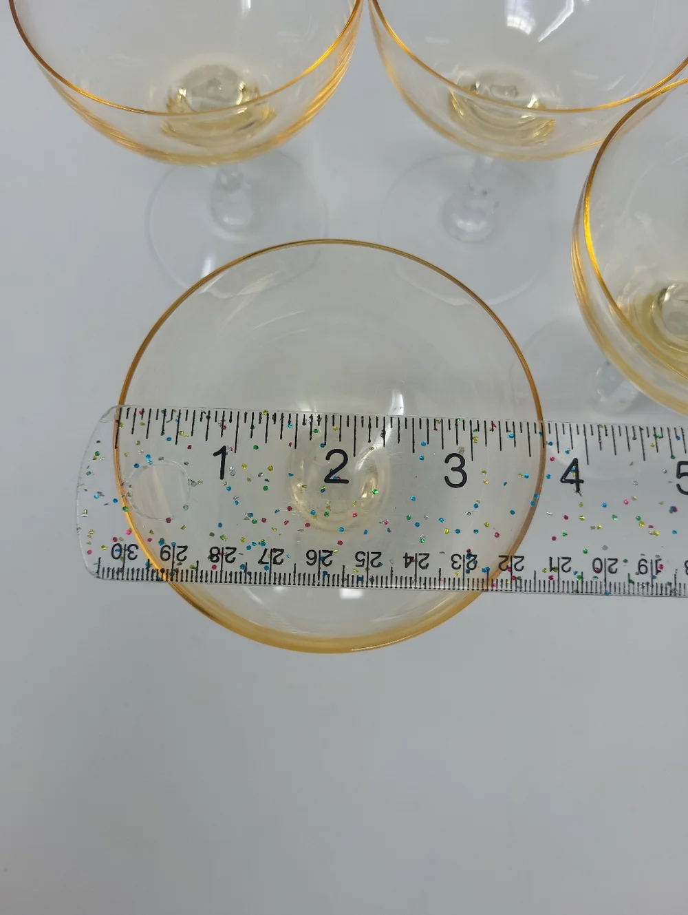 Fostoria Crystal Vogue‎ Gold Tint Champagne Glass Goblets Set of 4